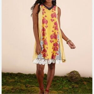 Matilda Jane Golden Key Floral Sleeveless Dress Size XS